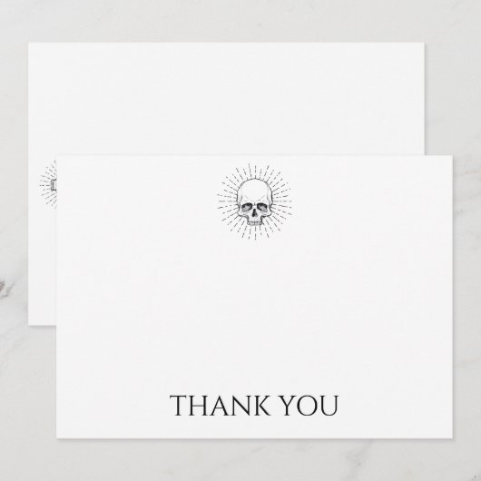 Maßgeschneiderter Schädel Dankeskarte (Vorne/Hinten)