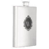 Maßgeschneiderter Schwarz-Dekorfarben-Monogramm-Fl Flachmann (Rechts)
