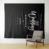 Maßgeschneiderter Schwarz-Weiß-Hochzeitshintergrun Wandteppich (Beispiel (Horizontal))