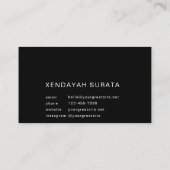 Maßgeschneiderter Schwarz-Weiß-Minimalistisch-Luxu Visitenkarte (Rückseite)