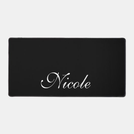 Maßgeschneiderter Schwarz-Weiß-Name Schreibtischunterlage (Vorderseite)