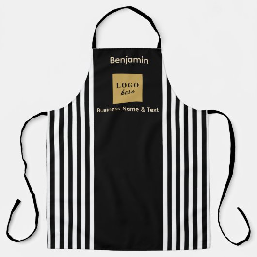 Maßgeschneiderter Schwarz-Weiß-Streifen Schürze (Vorderseite)