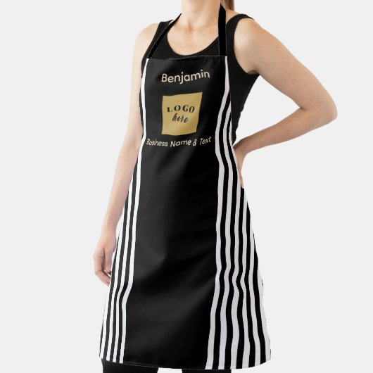 Maßgeschneiderter Schwarz-Weiß-Streifen Schürze (InSitu)