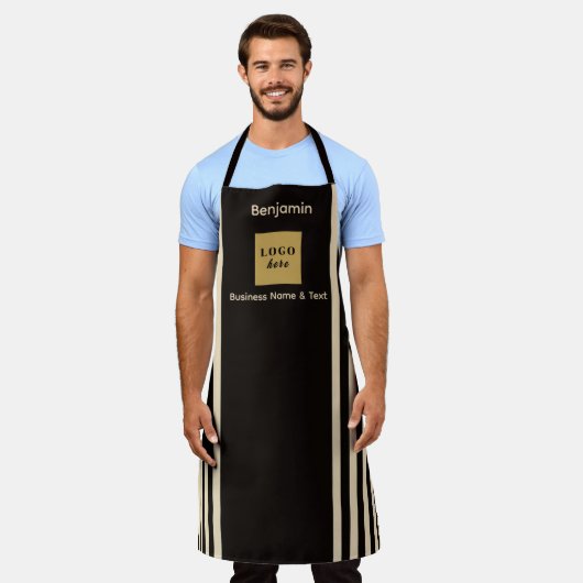 Maßgeschneiderter Schwarz-Weiß-Streifen Schürze (Getragen)
