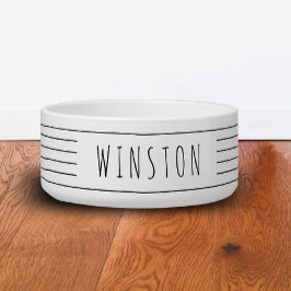 Maßgeschneiderter Schwarz-weißer Hund Napf