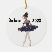 Maßgeschneiderter Schwarzer Ballerina-Tree Keramik Ornament (Vorne)
