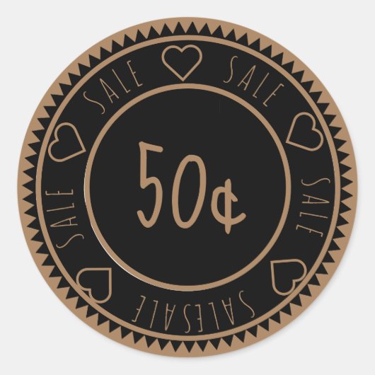 Maßgeschneiderter schwarzer Goldverkaufspreis Klas Runder Aufkleber (Vorderseite)