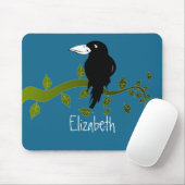 Maßgeschneiderter schwarzer Raps auf einer Baumzwe Mousepad (Mit Mouse)
