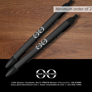 Maßgeschneiderter schwarzer Werbe-Pen mit Logo Kugelschreiber