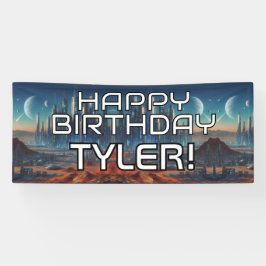 Maßgeschneiderter Sci-Fi-Themenabend HAPPY BIRTHDA Banner