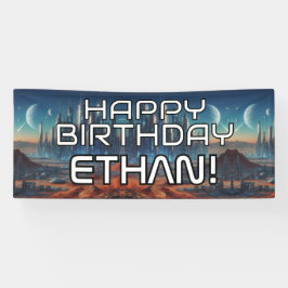 Maßgeschneiderter Sci-Fi-Themenabend HAPPY BIRTHDA Banner