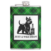 Maßgeschneiderter Scotty Hund und Tartan Wee Dram Flachmann (Vorderseite)