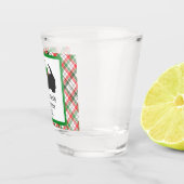 Maßgeschneiderter Scotty Hund und Tartan Weihnacht Schnapsglas (Rechts)