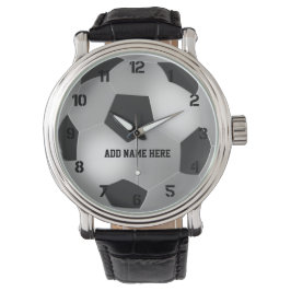 Maßgeschneiderter Silver Soccer Ball Armbanduhr