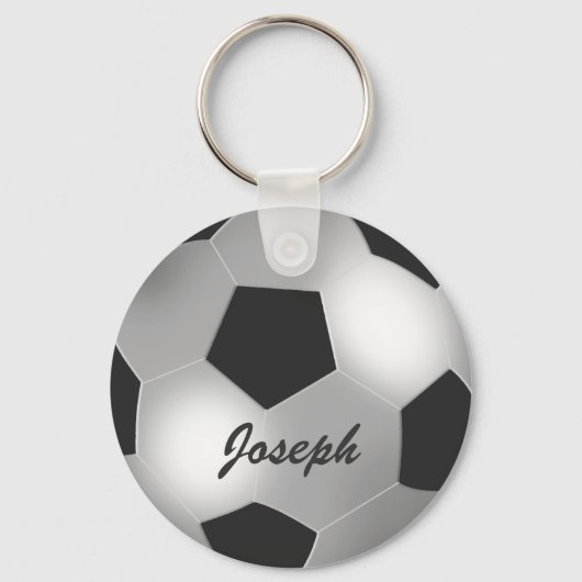 Maßgeschneiderter Silver Soccer Ball Schlüsselanhänger (Rückseite)