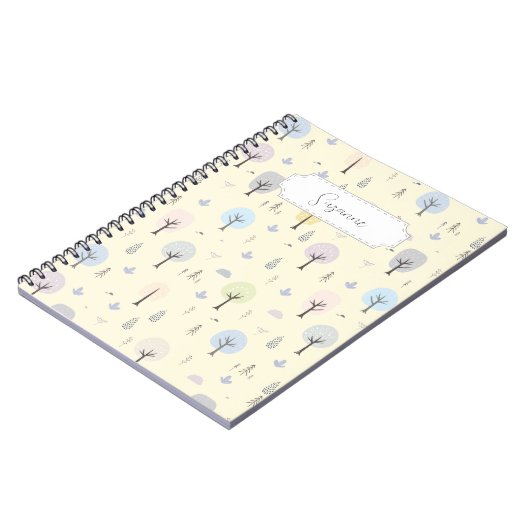 Maßgeschneiderter skandinavischer Wald Nahtloses M Notizblock (Linke Seite)