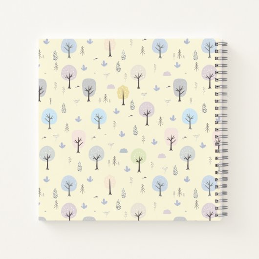 Maßgeschneiderter skandinavischer Wald Nahtloses M Notizblock (Rückseite)