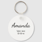 Maßgeschneiderter Sobriety Keepake machen wir wied Schlüsselanhänger (Rückseite)