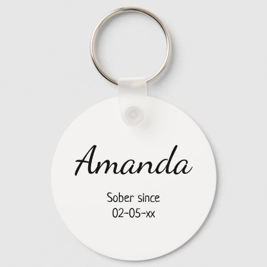 Maßgeschneiderter Sobriety Keepake machen wir wied Schlüsselanhänger (Rückseite)