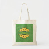 Maßgeschneiderter Sonnenblumengrün-Beutel Tragetasche (Vorne)