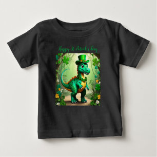 Maßgeschneiderter St Patrick’s Day Whimsical Dinos Baby T-shirt