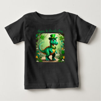 Maßgeschneiderter St Patrick’s Day Whimsical Dinos Baby T-shirt