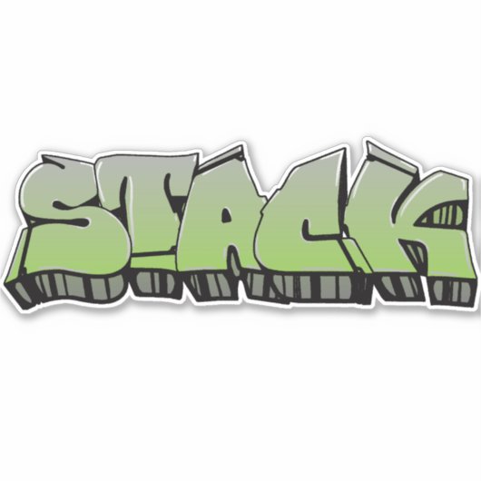 Maßgeschneiderter "Stack" Graffiti Vinyl Sticker (Vorderseite)