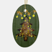 Maßgeschneiderter Stahlbaum Keramik Ornament (Links)