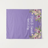 Maßgeschneiderter Stand für Lila Hochzeitsempfehlu Wandteppich (Vorderseite (Horizontal))