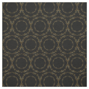 Maßgeschneiderter Stoffkreis-Schwarz & Gold-Blumen Stoff