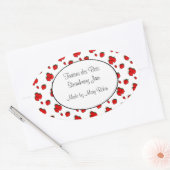 Maßgeschneiderter Strawbere-Muster-Scanaufkleber Ovaler Aufkleber (Umschlag)