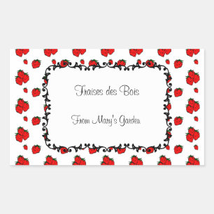 Maßgeschneiderter Strawbere-Muster-Scanaufkleber Rechteckiger Aufkleber