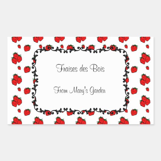 Maßgeschneiderter Strawbere-Muster-Scanaufkleber Rechteckiger Aufkleber (Vorderseite)