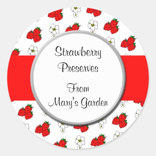 Maßgeschneiderter Strawbere-Muster-Scanaufkleber Runder Aufkleber (Vorderseite)