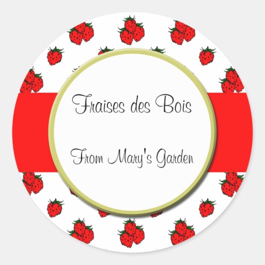 Maßgeschneiderter Strawbere-Muster-Scanaufkleber Runder Aufkleber (Vorderseite)