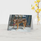 Maßgeschneiderter streunender Hund Karte (Gelbe Blume)