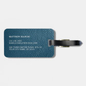 Maßgeschneiderter, stylischer, grau-Aquamarin-blau Gepäckanhänger (Rückseite horizontal)