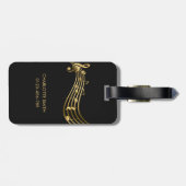 Maßgeschneiderter Tag für Gold & Black Musiknoten Gepäckanhänger (Rückseite horizontal)