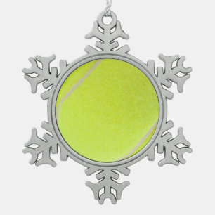 Maßgeschneiderter Tennisball Schneeflocken Zinn-Ornament