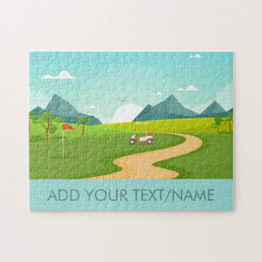 Maßgeschneiderter Text für die Landschaft des Kart Puzzle (Horizontal)
