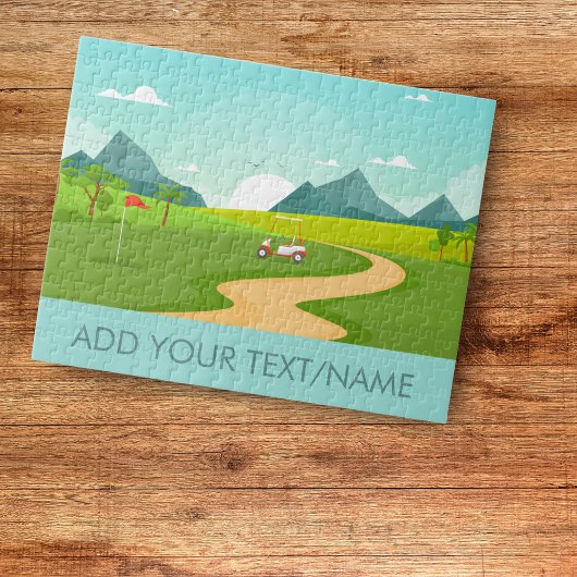 Maßgeschneiderter Text für die Landschaft des Kart Puzzle