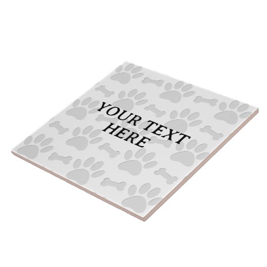 Maßgeschneiderter Text für Puppy-Paw-Prints und Kn Fliese (Seite)