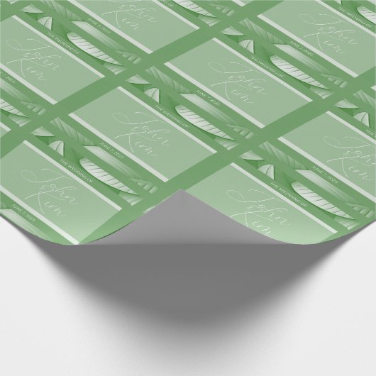 Maßgeschneiderter Text für tropische Hochzeitspapi Geschenkpapier (Ecke)