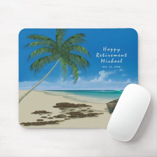 Maßgeschneiderter Text für tropische Sandstrände Mousepad (Mit Mouse)
