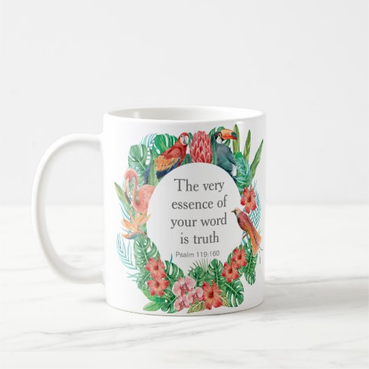 Maßgeschneiderter Text JW 2023 Jahr Psalm 119:160 Kaffeetasse (Links)