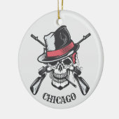 Maßgeschneiderter Text Skull & Guns-Ornament Keramik Ornament (Links)