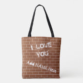 Maßgeschneiderter Text-Totbeutel mit Ziegelmauer - Tasche (Rückseite)