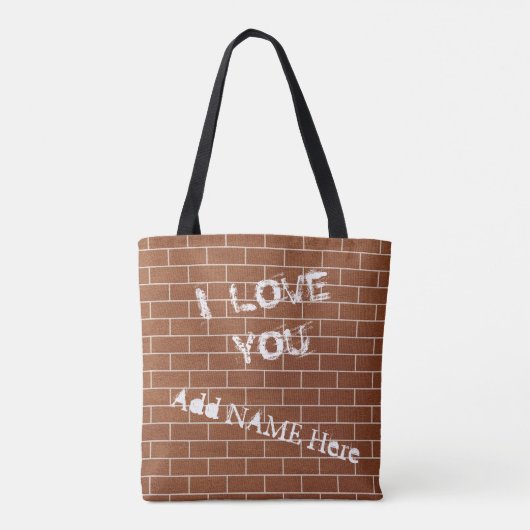 Maßgeschneiderter Text-Totbeutel mit Ziegelmauer - Tasche (Rückseite)