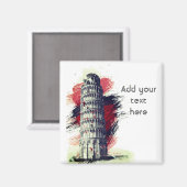 Maßgeschneiderter Textschieberturm von Pisa Travel Magnet (Vorderseite/Rückseite)