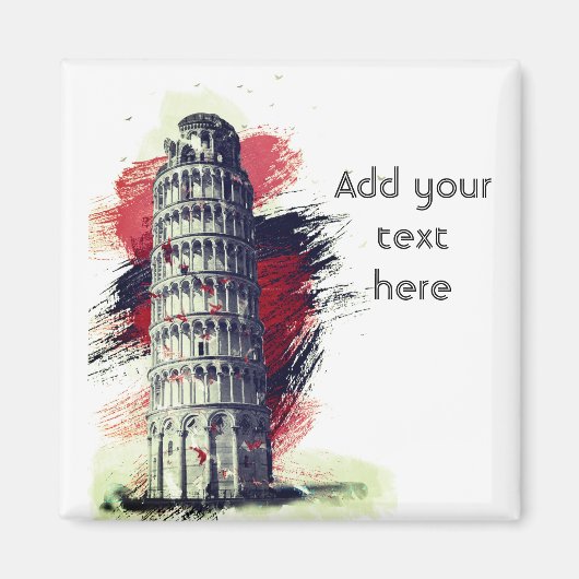 Maßgeschneiderter Textschieberturm von Pisa Travel Magnet (Vorne)
